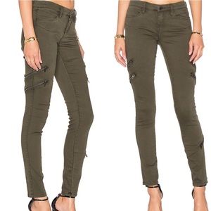 NWT Blank NYC Moto Army Green Zippered Skinny Pant